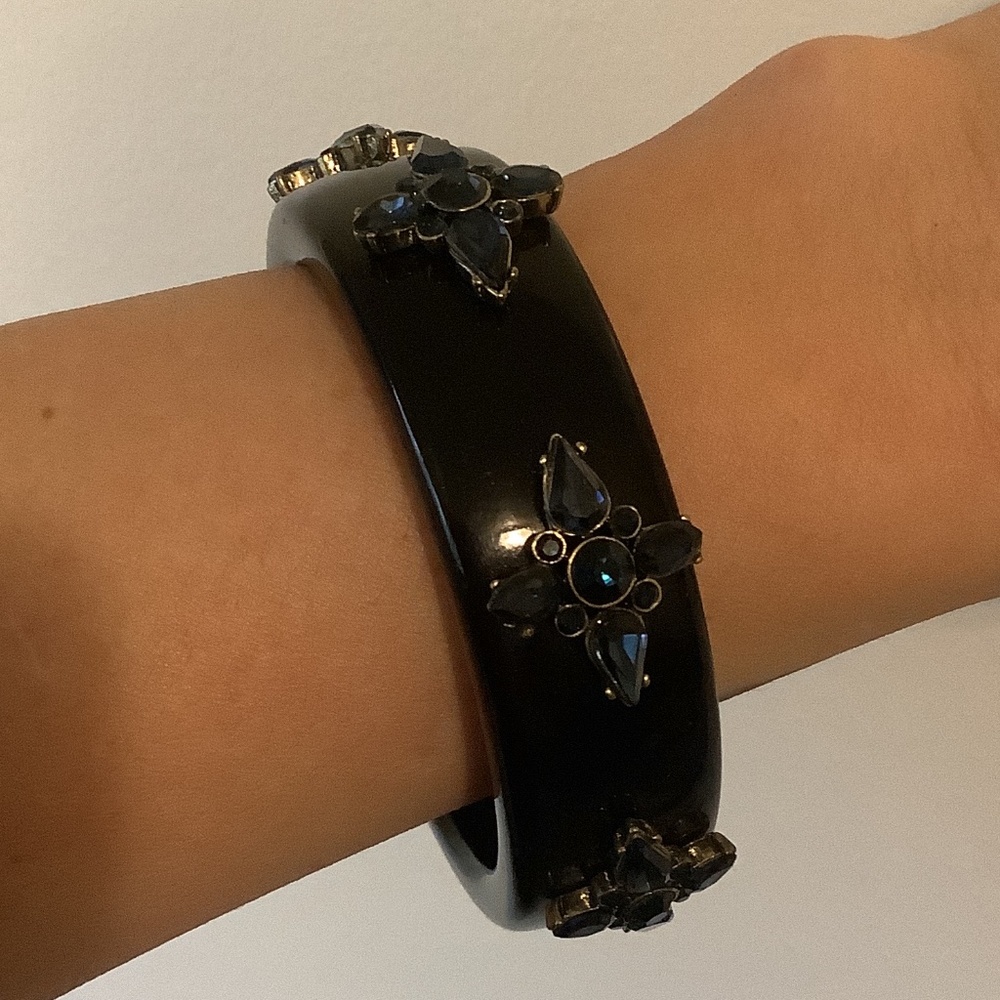 Banana Republic Black Bracelet with Blue Stones